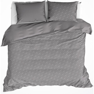 De Witte Lietaer Dekbedovertrek Birds Grey - Hotelmaat - 260 x 240 cm - Flanel