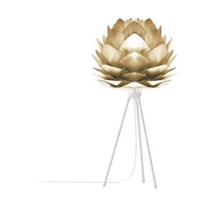 Umage Silvia Mini tafellamp brushed brass - met tripod wit - Ã 32 cm
