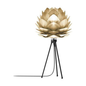 Umage Silvia Mini tafellamp brushed brass - met tripod zwart - Ã 32 cm