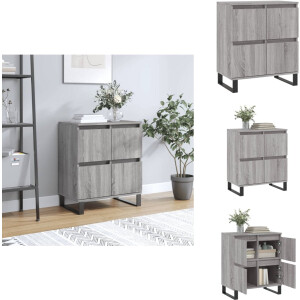 vidaXL Dressoir - Dressoirs - Opbergkast - Buffet - Dressoir 60x35x70 cm bewerkt hout grijs sonoma eikenkleurig