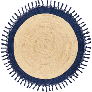 BELIANI MARTS - Vloerkleed - Donkerblauw - 140 cm - Jute