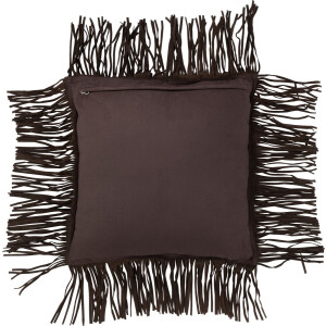 J-Line kussen Franje - leder - bruin