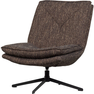 WOOOD Milaro Draaifauteuil - Polyester - Bruin Melange - 88x75x94