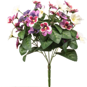 Emerald - Kunstplant Viooltje fuchsia/paars 30cm - Kunstplant voor binnen