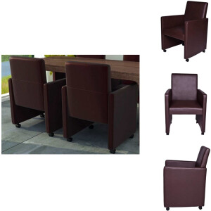 vidaXL Eetkamerstoel - Eetkamerstoelen -eetkamerstoel - <a title="stoel vergelijken" href="https://furn.nl/stoelen">stoel</a> - Eetkamerstoelen 2 st kunstleer bruin