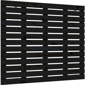 vidaXL - Hoofdbord - wandmontage - 126x3x91,5 - cm - massief - grenenhout - zwart
