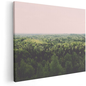 Artaza Canvas Schilderij Eindeloze Bos Met Groene Bomen - 150x120 cm - Groot - Wanddecoratie Woonkamer - Schilderijen - Muurdecoratie
