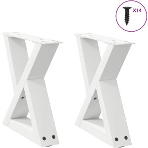 vidaXL - Salontafelpoten - 2 - st - 30x(30-31,3) - cm - staal - wit