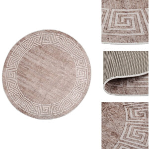 vidaXL Vloerkleed - Vloerkleden - Loper Vloerkleed - Loper Vloerkleden - Vloerkleed wasbaar anti-slip 120 cm beige