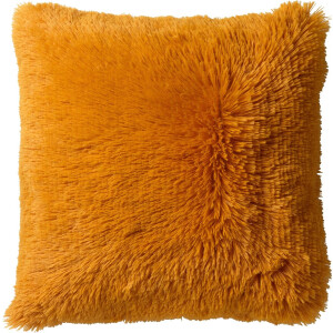 Dutch Decor FLUFFY - Sierkussen 45x45 cm - superzacht - effen kleur - Golden Glow - geel - Inclusief binnenkussen - Luxe kussens voor woonkamer & bank