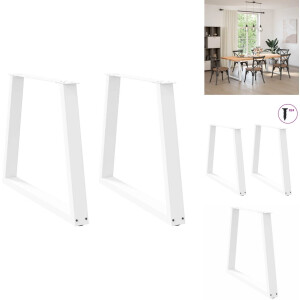 vidaXL Eettafelpoot - Eettafelpoten - Tafelpoot - Meubeltafelpoot - Eettafelpoten 2 st V-vormig 80x(72-73,3) cm staal wit
