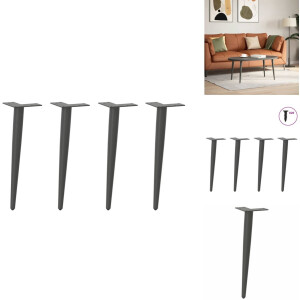 vidaXL Salontafelpoot - Salontafelpoten - Tafelpoot - Meubeltafelpoot - Salontafelpoten conische vorm 4 st 42-43 cm staal antraciet