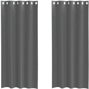 vidaXL - Gordijnen - voile - met - doorvoertules - 2 - st - 140x225 - cm - donkergrijs