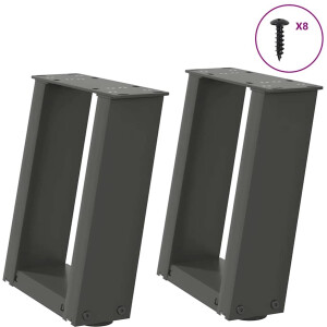 vidaXL Salontafelpoten - U-vormig - Staal - Antraciet Salontafelpoten - Metalen Tafelpoten - Salontafels - Tafelvoet - Modern Design