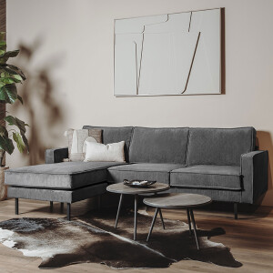 Tower Living Loungebank 'Derby' Rib, Links/Rechts, kleur Grijs