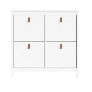 Leen Bakker - Schoenenkast Madeira - 103x102x25 Cm - Spaanplaat - Wit