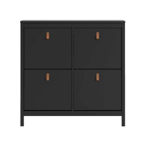 Leen Bakker - Schoenenkast Madeira - 103x102x25 Cm - Spaanplaat - Zwart