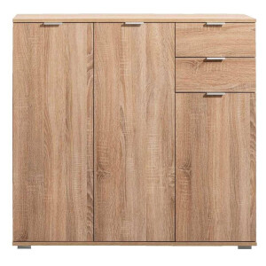 Leen Bakker - Kast Alaska - Eikenkleur - 101x107x35 Cm - Spaanplaat - Bruin