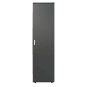 Leen Bakker - Kast Inca 1-deurs - Antraciet - 184x50x34,5 Cm - Spaanplaat - Zwart#Grijs