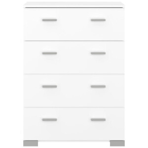 Leen Bakker - Ladekast Timo 4 Lades - 106,3x76,5x39,8 Cm - Spaanplaat - Wit - 39.8x76.5x106.3 Cm