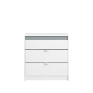 Leen Bakker - Ladekast Bobby - 80x78,5x40,5 Cm - Spaanplaat - Wit - 78.4x80x40.5 Cm