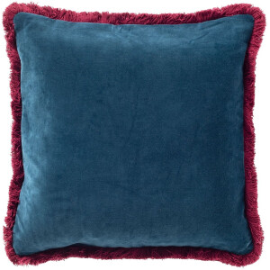 SEBASTIAAN | sierkussen 45x45 cm | Ink Blue | blauw en roze | Hoii
