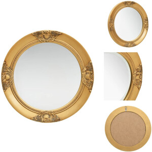 vidaXL Wandspiegel - Wandspiegels - Spiegel - Badkamerspiegel - Wandspiegel barok stijl 50 cm goudkleurig