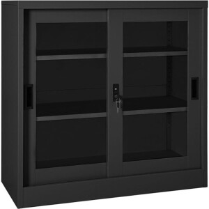 vidaXL - Roldeurkast - 90x40x90 - cm - staal - antracietkleurig