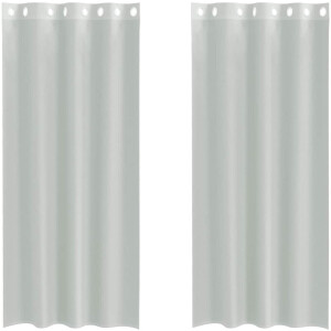 vidaXL - Gordijnen - voile - met - doorvoertules - 2 - st - 140x245 - cm - lichtgrijs