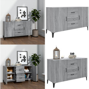 vidaXL Dressoir 100x36x60 cm bewerkt hout grijs sonoma eikenkleurig - Dressoir - Dressoirs - Kast - Wandkast