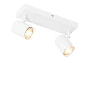 QAZQA Moderne plafondlamp wit 2-lichts verstelbaar rechthoekig -
