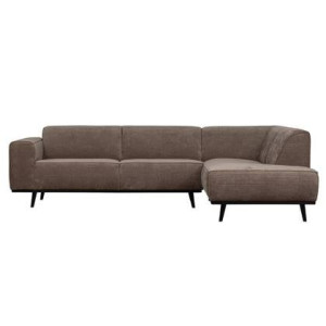 BePureHome Statement Hoekbank Rechts - Rib - Taupe - 77x274x210