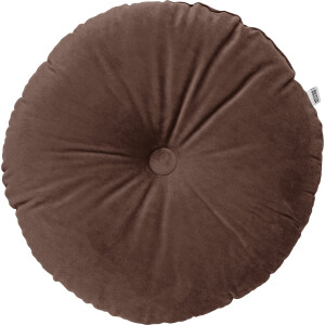 Dutch Decor - OLLY - sierkussen Ø38 cm - rond velvet - Chocolate Martini - bruin