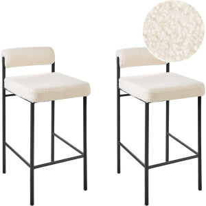 BELIANI AMAYA - Barkruk set van 2 - Gebroken wit - Polyester