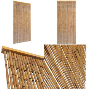 vidaXL Vliegengordijn 90x220 cm bamboe - Deurgordijn - Deurgordijnen - Bamboe Insectengordijn - Bamboe Insectengordijnen