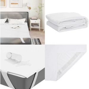 vidaXL Matrasbeschermer waterdicht 140x220 cm wit - Matrasbeschermer - Matrasbeschermers - Waterdichte Matrasbeschermer - Laken