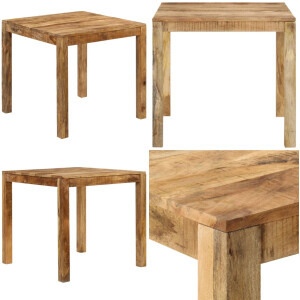 vidaXL Eettafel 82x80x76 cm massief mangohout - Eettafel - Eettafels - Eetkamertafel - Eetkamertafels