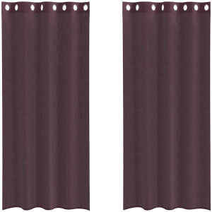 vidaXL - Gordijnen - voile - met - doorvoertules - 2 - st - 140x245 - cm - paars