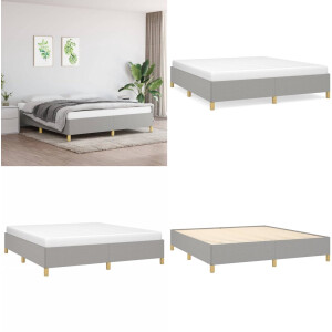 vidaXL Bedframe zonder matras stof lichtgrijs 180x200 cm - Bedframe - Bedframe - Bed - Slaapmeubel