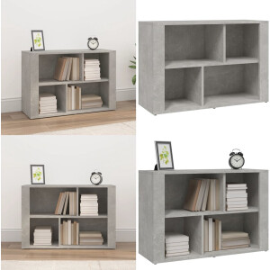 vidaXL Dressoir 80x30x54 cm bewerkt hout betongrijs - Dressoir - Dressoirs - Kast - Wandkast