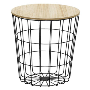 Leen Bakker - Bijzettafel Tokio - 42xØ39,5 Cm - Metaal - Zwart