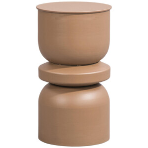 Leen Bakker - Bijzettafel Barcelona - 55xØ31 Cm - Metaal - Bruin - 32.5x64x56.5 Cm