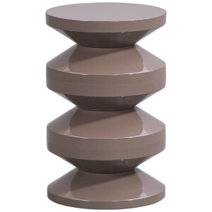 Leen Bakker - Bijzettafel Madrid - 49xØ31 Cm - Metaal - Taupe - 32.5x64.5x51.5 Cm