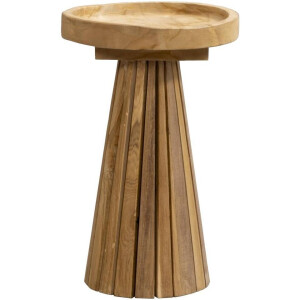 Leen Bakker - Bijzettafel Mawar - Naturel - 30x30x45 Cm - Teakhout - Bruin