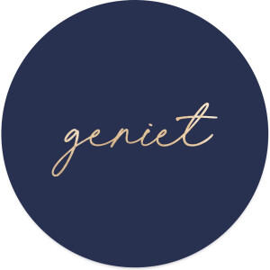 Label2X - Muurcirkel geniet blauw - Ø 20 cm - Dibond - Multicolor - Wandcirkel - Rond Schilderij - Muurdecoratie Cirkel - Wandecoratie rond - Decoratie voor woonkamer of slaapkamer