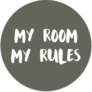 Label2X - Schilderij - Kids My Room My Rules -