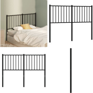 vidaXL - Hoofdbord - metaal - zwart - 120 - cm
