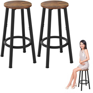 ApexArte® Bar Krukken - Set van 2 Krukken - Barstoelen met Voetensteun - Industrieel