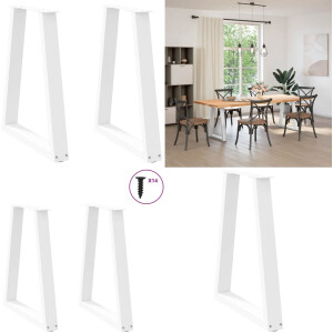 vidaXL Salontafelpoten 2 st V-vormig 50x(72-73) cm staal wit - Salontafelpoot - Salontafelpoten - Tafelpoot - Meubeltafelpoot