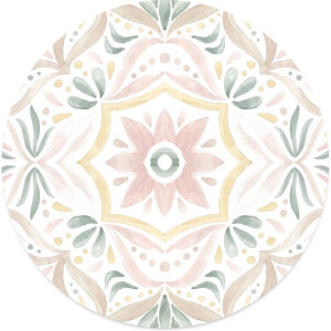 Label2X - Muurcirkel summer floral - Ø 60 cm - Dibond - Multicolor - Wandcirkel - Rond Schilderij - Muurdecoratie Cirkel - Wandecoratie rond - Decoratie voor woonkamer of slaapkamer